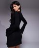 ASOS DESIGN ASOS DESIGN long sleeve mini dress with scoop neck and twisted skirt detail in black - 2