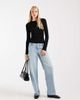 ASOS DESIGN ASOS DESIGN long sleeve overlay wrap top in black - 2