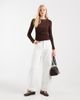 ASOS DESIGN ASOS DESIGN long sleeve overlay wrap top in chocolate-Brown - 3