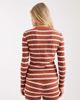 ASOS DESIGN ASOS DESIGN long sleeve ribbed cardigan in rust and white stripe - part of a set-Multi - 2