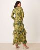 ASOS DESIGN ASOS DESIGN long sleeve ruffle chiffon maxi dress in green floral-Multi - 3