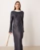 ASOS DESIGN ASOS DESIGN long sleeve satin maxi dress with scarf in tbc-Multi - 4