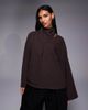 ASOS DESIGN ASOS DESIGN long sleeve scarf detail top in brown-Gray - 1