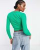 ASOS DESIGN ASOS DESIGN long sleeve scoop neck rib top in bright green - 2