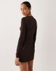 ASOS DESIGN ASOS DESIGN long sleeve seam detail mini dress in chocolate-Brown - 4