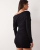 ASOS DESIGN ASOS DESIGN long sleeve slash neck mini dress with asymmetric ruched side in black - 3