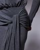ASOS DESIGN ASOS DESIGN long sleeve slash neck tie blouson front maxi dress in charcoal-Gray - 2