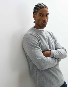 ASOS DESIGN ASOS DESIGN long sleeve t-shirt in gray heather waffle