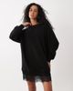 ASOS DESIGN ASOS DESIGN long sleeve T-shirt mini dress with lace in black - 1