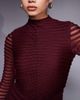 ASOS DESIGN ASOS DESIGN long sleeve textured mini dress in dark cherry - 4