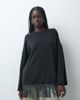 ASOS DESIGN ASOS DESIGN long sleeve washed fringe trim skate t-shirt in black - 2