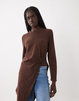 ASOS DESIGN ASOS DESIGN long sleeve with aysm top in brown