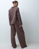 ASOS DESIGN ASOS DESIGN long sleeve woven pyjama set in brown check print - 4