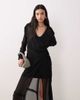 ASOS DESIGN ASOS DESIGN long sleeve wrap midi dress in black - 4