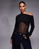 ASOS DESIGN ASOS DESIGN long sleeve wrap over corset bodysuit in black - 1