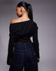 ASOS DESIGN ASOS DESIGN long sleeve wrap over corset bodysuit in black - 4
