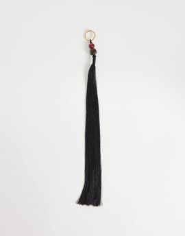 ASOS DESIGN ASOS DESIGN long tassel bag charm with beading detail in black