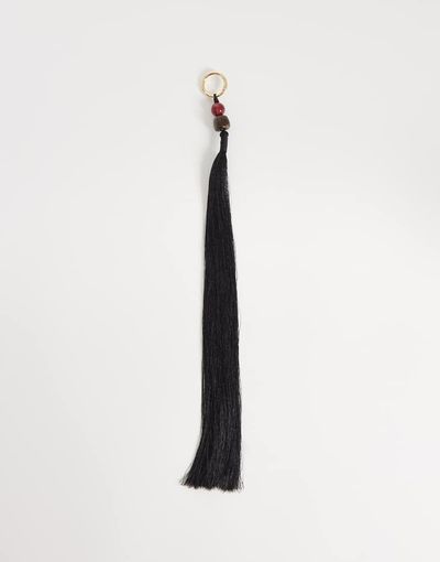 ASOS DESIGN ASOS DESIGN long tassel bag charm with beading detail in black