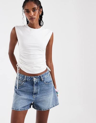 ASOS DESIGN ASOS DESIGN longer A-line shorts in vintage-Blue