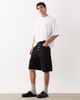ASOS DESIGN ASOS DESIGN longer length jorts in black twill with exposed buttons - 1