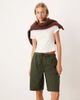 ASOS DESIGN ASOS DESIGN longline boxer shorts in paper touch cotton in khaki-Green - 3