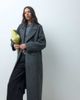 ASOS DESIGN ASOS DESIGN longline double breasted brushed coat in herringbone-Black - 1