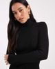ASOS DESIGN ASOS DESIGN longline fine rib knit funnel neck top in black - 2