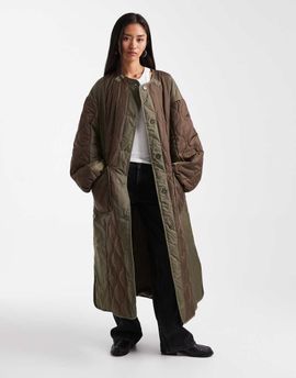 ASOS DESIGN ASOS DESIGN longline hybrid jacket in khaki green and brown