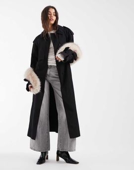 ASOS DESIGN ASOS DESIGN longline oversized trench coat in black