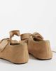 ASOS DESIGN ASOS DESIGN Loom lace-up ballet flats in taupe suedette-Neutral - 4