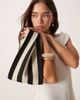 ASOS DESIGN ASOS DESIGN loop through clutch bag in black and cream stripes-Multi - 1