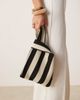 ASOS DESIGN ASOS DESIGN loop through clutch bag in black and cream stripes-Multi - 2