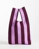 ASOS DESIGN ASOS DESIGN loop through clutch purse in pink and burgundy stripes-Multi - 4