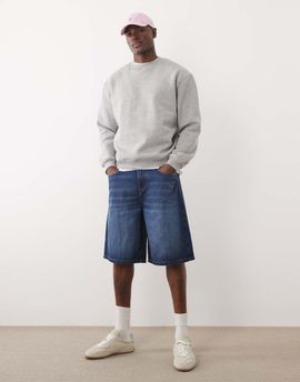 ASOS DESIGN ASOS DESIGN loose denim jorts in dark wash blue-Navy