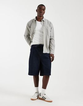 ASOS DESIGN ASOS DESIGN loose denim jorts in raw indigo with contrast stitch-Blue
