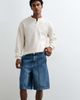 ASOS DESIGN ASOS DESIGN loose longer length jorts in light wash blue with pintuck - LBLUE - 2