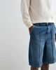 ASOS DESIGN ASOS DESIGN loose longer length jorts in light wash blue with pintuck - LBLUE - 3