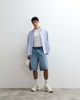 ASOS DESIGN ASOS DESIGN loose longer length jorts with pintucks in mid wash blue - 1