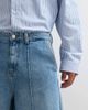 ASOS DESIGN ASOS DESIGN loose longer length jorts with pintucks in mid wash blue - 2