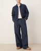 ASOS DESIGN ASOS DESIGN loose pinstripe jeans in raw wash with pleats-Blue - 1