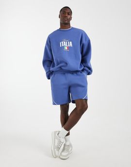 ASOS DESIGN ASOS DESIGN loose sports jersey shorts with piping in blue