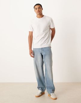 ASOS DESIGN ASOS DESIGN Loose straight dirty midwash jean-Blue