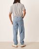 ASOS DESIGN ASOS DESIGN loose straight fit subtle green tint light wash jeans-Blue - 2