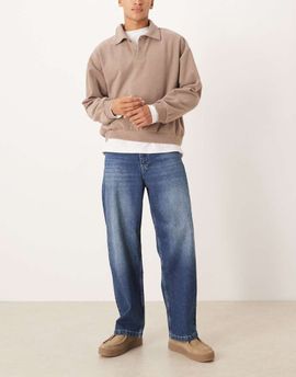 ASOS DESIGN ASOS DESIGN loose straight jeans in dark blue overdye