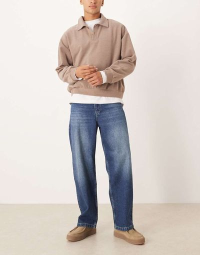 ASOS DESIGN ASOS DESIGN loose straight jeans in dark blue overdye