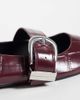 ASOS DESIGN ASOS DESIGN Lotus buckle detail mary jane ballet flats in plum croc-Purple - 2