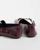ASOS DESIGN ASOS DESIGN Lotus buckle detail mary jane ballet flats in plum croc-Purple - 4