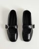 ASOS DESIGN ASOS DESIGN Lotus buckle detail mary jane ballets in black croc - 2