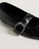 ASOS DESIGN ASOS DESIGN Lotus buckle detail mary jane ballets in black croc - 3