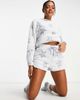 ASOS DESIGN ASOS DESIGN lounge mix & match star bleached sherpa short in blue-White - 4